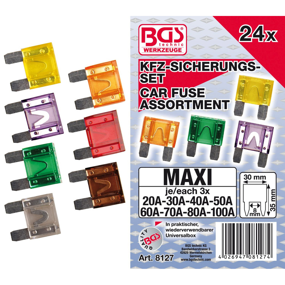 BGS Kfz-Sicherungs-Sortiment Maxi 24-teilig Produktbild img1 L