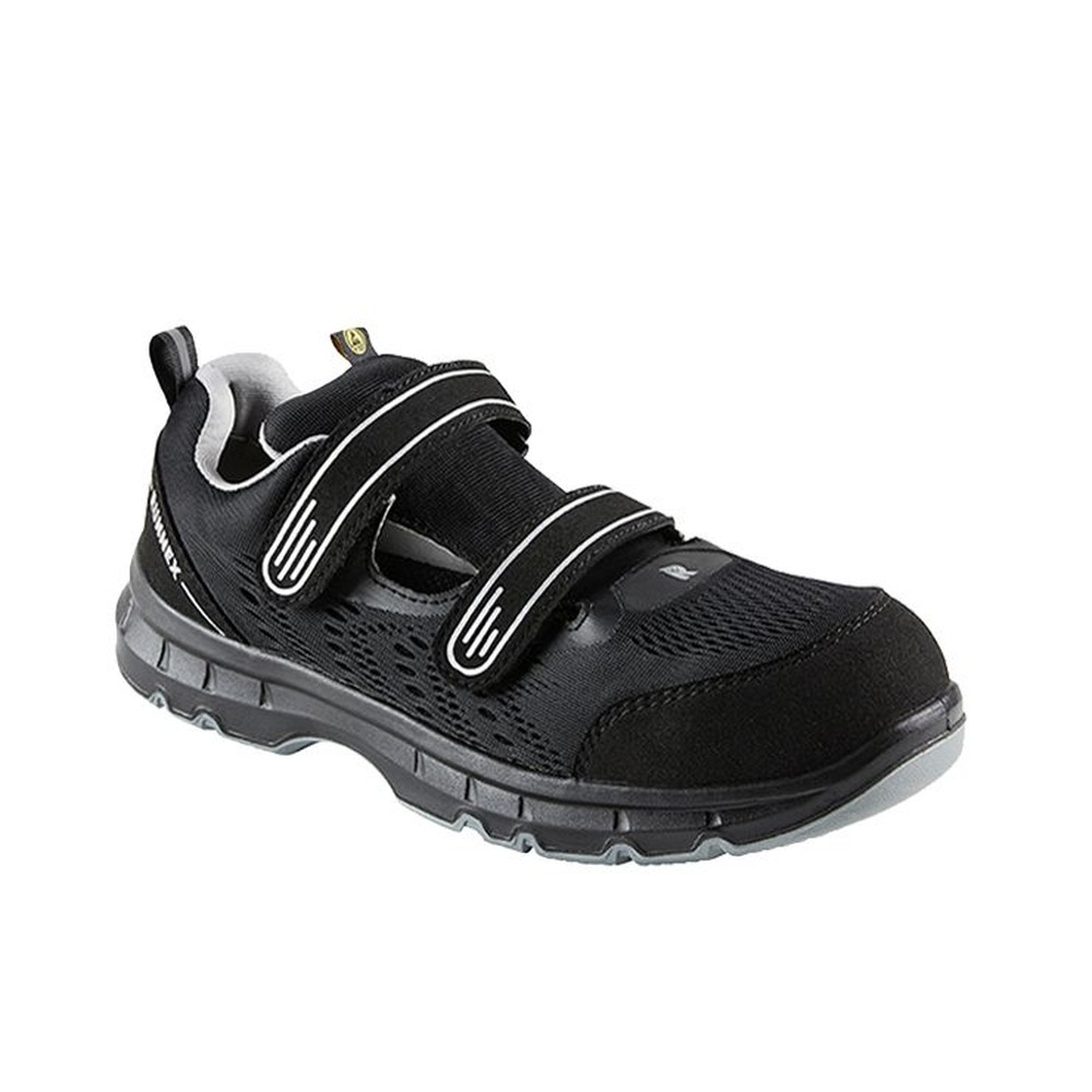 ruNNex® Sicherheitsklettsandalen FlexStar 5116, S1PS ESD, schwarz/grau Produktbild img1 L