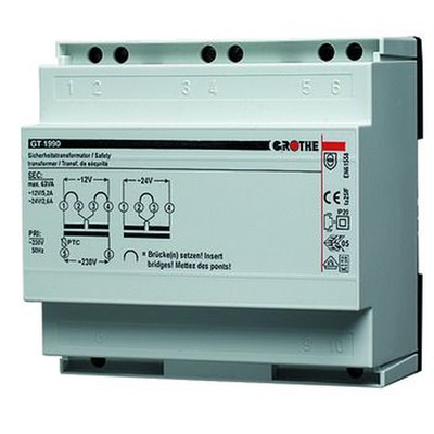 Produktbild von Grothe - Sicherheitstrafo 230V 12/24V 5,2/2,6A f.AP REG geeignet für Aufputz 5T