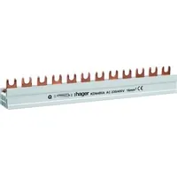 Produktbild von hager - Phasenschiene 4+N 17,5mm 210mm 16mm² 80A Gabel isoliert