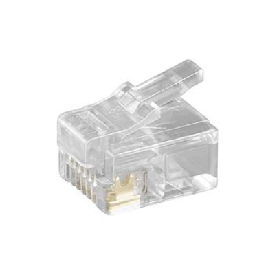 Produktbild von goobay® - Modular-Stecker Cat3 RJ12 26-22AWG fl geeignet für Litzenleiter trans