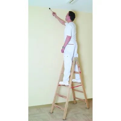 Produktbild von euroline - Holz-Sprossenstehleiter Comfort, 2x3 Sprossen