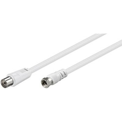 Produktbild von goobay® - Koaxanschlusskabel 2,5m F/IEC 75Ohm Stecker/Buchse weiß 2-fach geschi