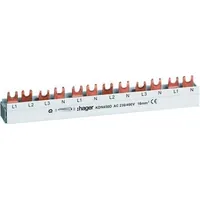 Produktbild von hager - Phasenschiene 3+N 210mm 16mm² 80A Gabel isoliert