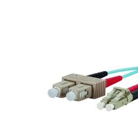 Produktbild von METZ CONNECT - LWL-Patchkabel SC-D/LC-D 50/125 OM3 1m tk MM50/125 türkis