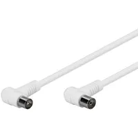 Produktbild von goobay® - Koaxanschlusskabel 2,5m IEC weiß 75Ω Winkelstecker 2-fach geschirmt
