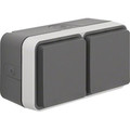Berker Steckdose 2f lgr mt W.1 AP horiz Klappd IP55 mit Klappdeckel Komplettgeh Produktbild