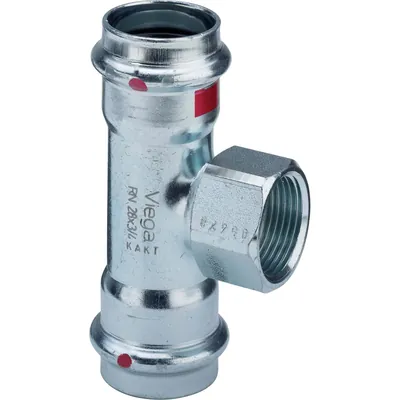 Produktbild von Viega - T-Stück Prestabo 1117.2 54mm x Rp 1/2" x 54mm, Stahl, SC-Contur, Mehrka
