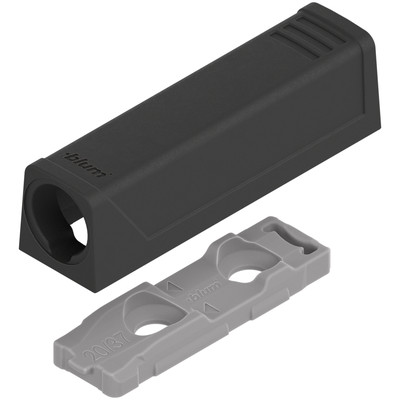 Produktbild von Blum - TIP-ON Adapterplatte für Türen, Kurzversion, gerade, Schrauben, carbonsc