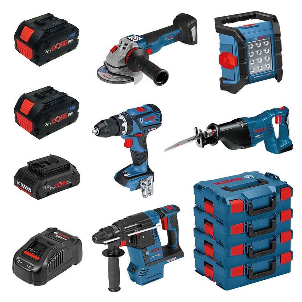 Bosch 18V Profi-Set 5 tlg. GSB + GWS + GBH + GSA + GLI Produktbild img2 L