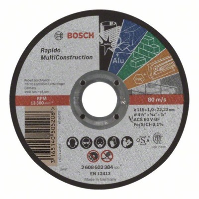 Produktbild von Bosch - Trennscheibe gerade Rapido Multi Construction ACS 60 V BF, 115mm, 22,23