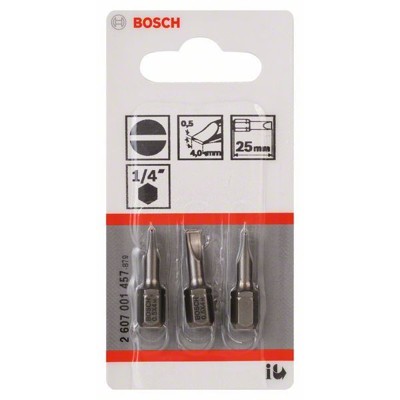 Produktbild von Bosch - Schrauberbit Extra-Hart, S 0,5 x 4,0, 25mm, 3er-Pack (2607001457)