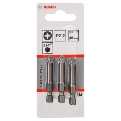 Produktbild von Bosch - Schrauberbit Extra-Hart, PZ 2, 49mm, 3er-Pack (2607001577)