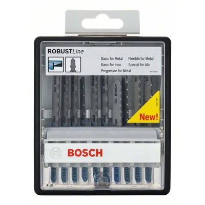 Produktbild von Bosch - 10-tlg. Stichsägeblatt-Set Metal, Robust Line, T-Schaft (2607010541)