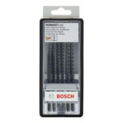 Produktbild von Bosch - 6-tlg. Stichsägeblatt-Set Wood, Robust Line, Progressor, T-Schaft (2607