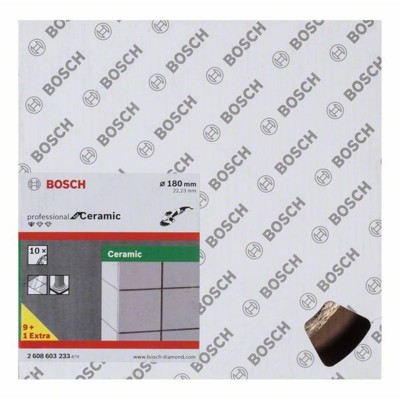 Produktbild von Bosch - Diamanttrennscheibe Standard for Ceramic ø180 x 22,23 x 1,6 x 7mm 10er-