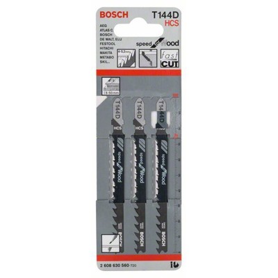 Produktbild von Bosch - Stichsägeblatt T 144 D Speed for Wood, 3er-Pack (2608630560)