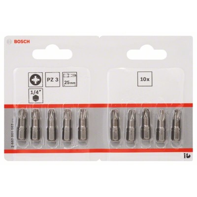 Produktbild von Bosch - Schrauberbit Extra-Hart, PZ 3, 25mm, 10er-Pack (2607001563)