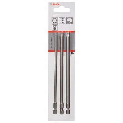 Produktbild von Bosch - Schrauberbit-Set Extra-Hart, 3-teilig, T20, T25, T30, 152 mm (260700176