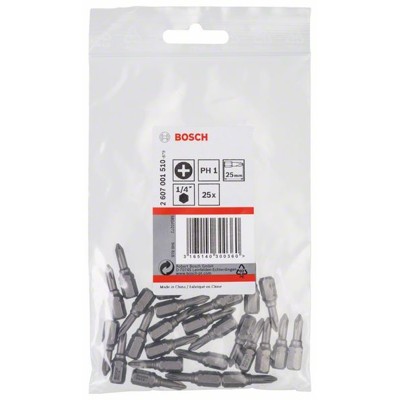 Produktbild von Bosch - Schrauberbit Extra-Hart, PH 1, 25mm, 25er-Pack (2607001510)