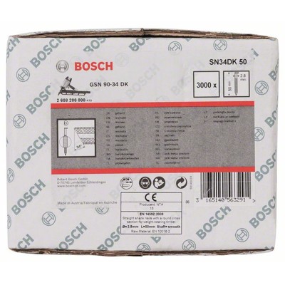 Produktbild von Bosch - D-Kopf Streifennagel SN34DK, blank, glatt, 50mm (2608200000)