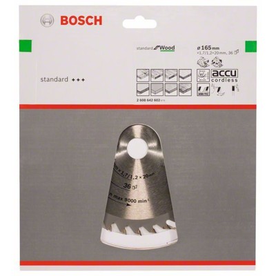 Produktbild von Bosch - HM-Sägeblatt Optiline Wod ø165 x 20mm 36Z WZ (2608642602)