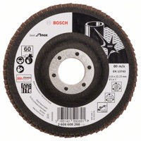 Produktbild von Bosch - Fächerschleifscheibe X581, Best for Inox, gerade, 115mm, 60, Glasgewebe