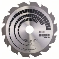 Produktbild von Bosch - Kreissägeblatt Construct Wood ø210 x 30 x 2,8mm, 14 Zähne (2608640634)