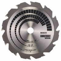 Produktbild von Bosch - Kreissägeblatt Construct Wood ø190 x 20/16 x 2,6mm, 12 Zähne (260864120