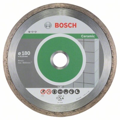 Produktbild von Bosch - Diamanttrennscheibe Standard for Ceramic ø180 x 22,23 x 1,6 x 7mm 10er-