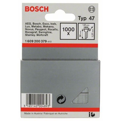 Produktbild von Bosch - Tackernagel Typ 47, 1,8 x 1,27 x 26mm, 1000er-Pack (1609200379)