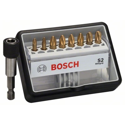 Produktbild von Bosch - Schrauberbit-Set Robust Line S Max Grip, 8 + 1-teilig, 25mm, PZ