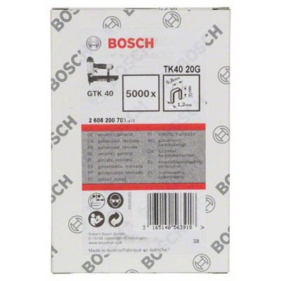 Produktbild von Bosch - Klammer TK40 20G, 1,2 x 20mm, verzinkt (2608200701)