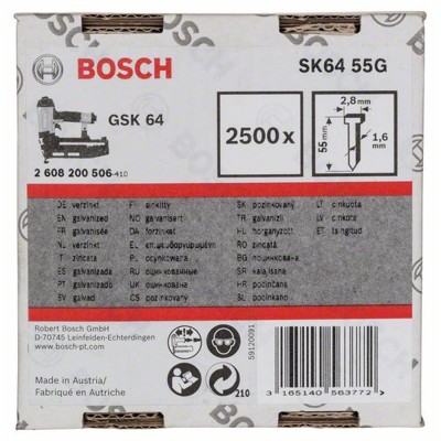 Produktbild von Bosch - Senkkopf-Stift SK64 55G, 1,6 x 55mm, verzinkt (2608200506)