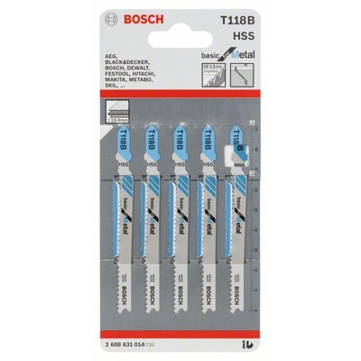 Produktbild von Bosch - Stichsägeblatt T 118 B, 5er-Pack (2608631014)