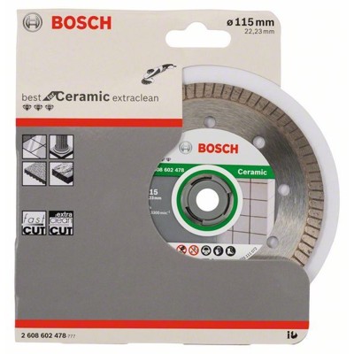 Produktbild von Bosch - Diamanttrennscheibe Best for Ceramic Extra-Clean Turbo, 115 x 22,23 x 1