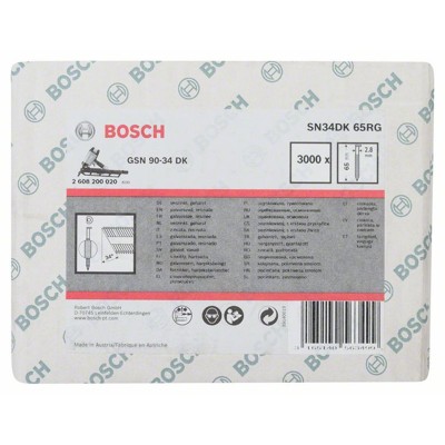 Produktbild von Bosch - D-Kopf Streifennagel SN34DK, verzinkt, gerillt, 65mm (2608200020)