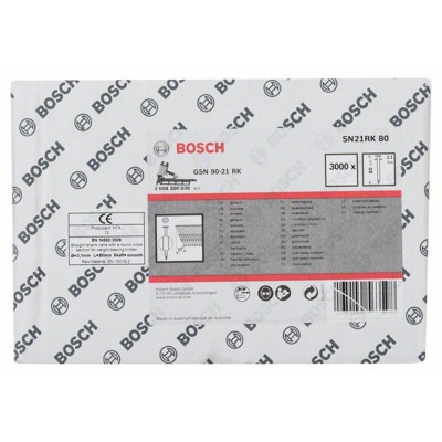 Produktbild von Bosch - Rundkopf-Streifennagel SN21, blank, glatt, 80mm (2608200030)