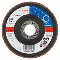 Produktbild von Bosch - Fächerschleifscheibe X551, Expert for Metal, gewinkelt, 115mm, 80, Glas