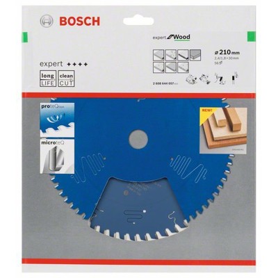 Produktbild von Bosch - Kreissägeblatt Expert for Wood ø210 x 30 x 2,4mm, 56 Zähne (2608644057)