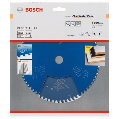 Produktbild von Bosch - Kreissägeblatt Expert for Laminated Panel ø190 x 20 x 2,6mm, 60 Zähne