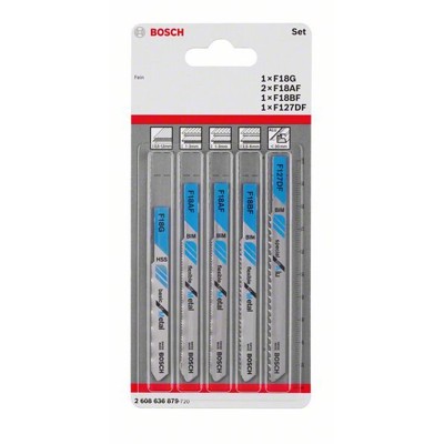 Produktbild von Bosch - 5-tlg. Stichsägeblatt-Set Metal and Alu F 18 G (2x), F 18 AF, F 18 BF, 