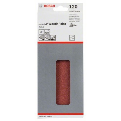 Produktbild von Bosch - Schleifblatt C430 für Schwingschleifer 10er-Pack 8 Löcher 93x230mm Körn