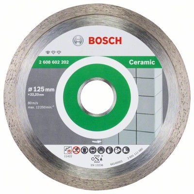 Produktbild von Bosch - Diamanttrennscheibe Standard for Ceramic, 125 x 22,23 x 1,6 x 7mm, 1er-