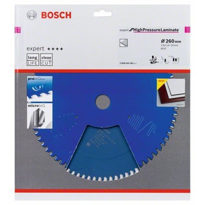 Produktbild von Bosch - Kreissägeblatt Expert for High Pressure Laminate ø260 x 30 x 2,8mm, 80 