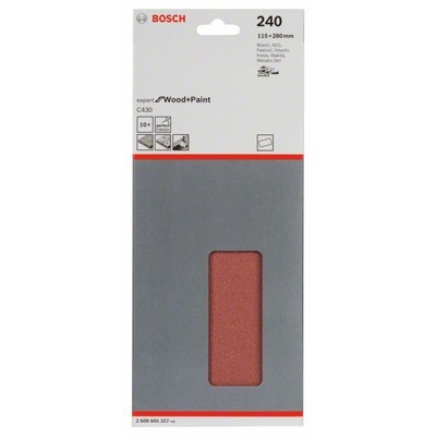 Produktbild von Bosch - Schleifblatt C430 für Schwingschleifer 10er-Pack ungelocht 115x280mm Kö