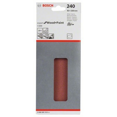 Produktbild von Bosch - Schleifblatt C430 für Schwingschleifer 10er-Pack ungelocht 93x230mm Kör