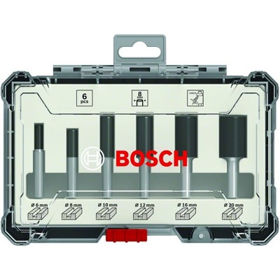 Produktbild von Bosch - Fräser-Set, 6-teiliges Nutfräser-Set, 8-mm-Schaft. Für Handfräsen (2607