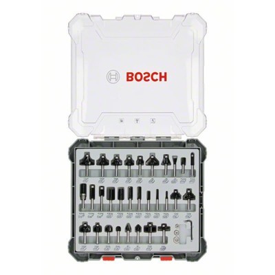 Produktbild von Bosch - 30-teiliges Fräser-Set, 8-mm-Schaft. Für Handfräsen (2607017475)