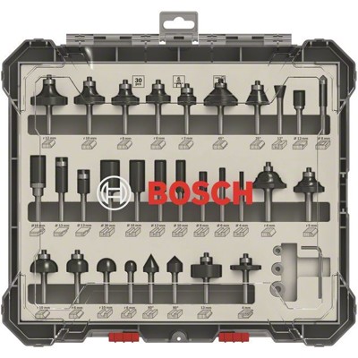 Produktbild von Bosch - 30-teiliges Fräser-Set, 6-mm-Schaft. Für Handfräsen (2607017474)